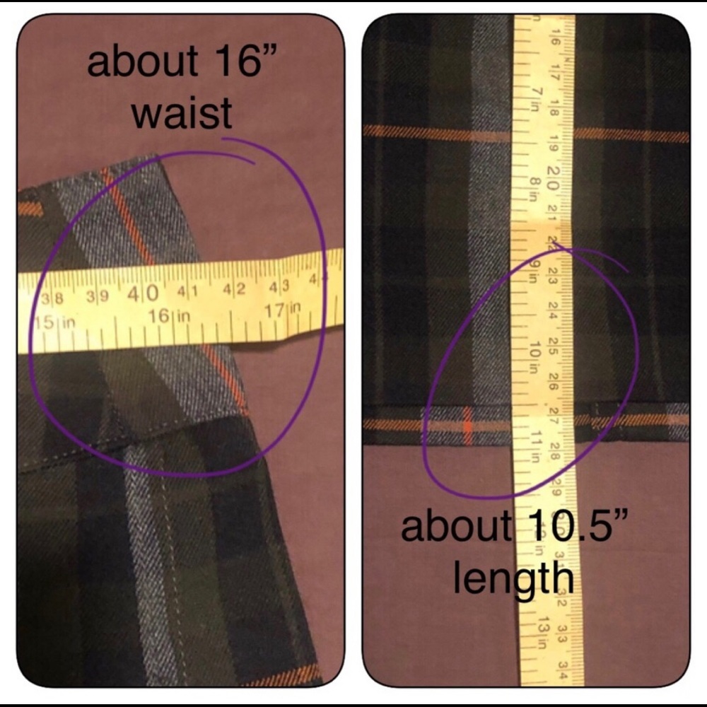 2 micro-mini plaid skirts NWOT